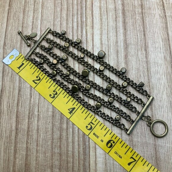 Chico's Multi Strand Rustic Gold Tone Bracelet - Picture 5 of 5